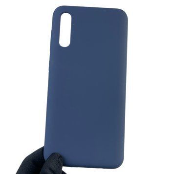 Чехол для Samsung Galaxy A50 (SM-A505F) силиконовый с микрофиброй нескользящий на самсунг а50 темно-синий 0031975 фото