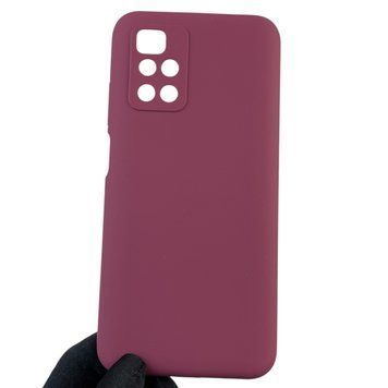 Чехол для Xiaomi Redmi 10 (4G) силиконовый с микрофиброй нескользящий на сяоми редми 10 4г бордовый 0032556 фото