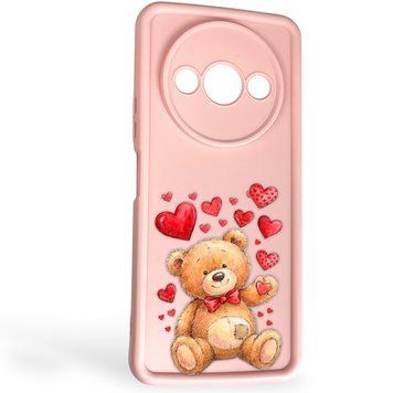 Чехол силиконовый Soft Touch с 3D принтом милый мишка для Xiaomi Redmi A3 розовый (Полная защита камеры) 0044858 фото