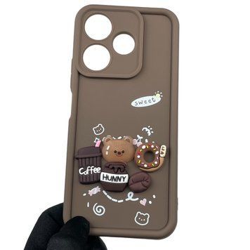 Чехол для Xiaomi Poco M6 с 3д рисунком детский женский объемный на сяоми поко м6 коричневый 0011926 фото