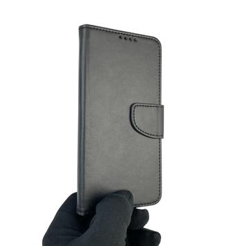 Чехол-книжка для телефона Xiaomi Redmi Note 12 4G кожанная с магнитной застежкой на сяоми редми нот 12 4г черна 0025403 фото