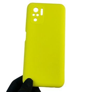 Чохол для Xiaomi Redmi Note 10 силіконовий з мікрофіброю нековзний на сяомі редмі нот 10 жовтий 0032610 фото
