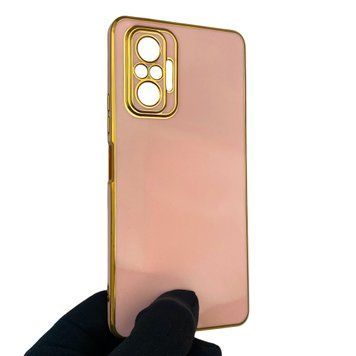 Чехол для Xiaomi Redmi Note 10 Pro 4G с защитой камеры с золотой окантовкой на сяоми редми нот 10 про пудровый gs1 0019970 фото