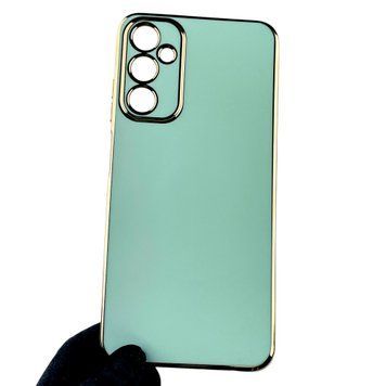 Чехол для Samsung Galaxy A05S (SM-A057) женский с золотой окантовкой с защитой камеры на самсунг а05с мятный 0012197 фото