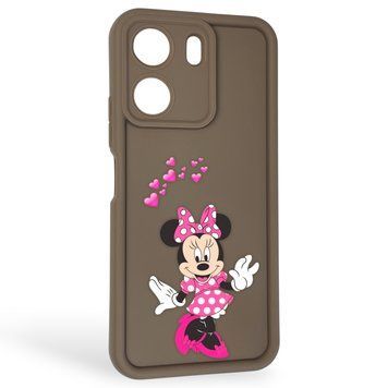 Чохол силіконовий оригінальний Soft Touch з 3D принтом чарівна мінні маус для Xiaomi Redmi 13C коричневий (Повний захист камери) 0049971 фото