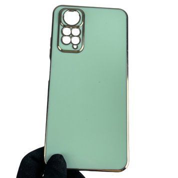 Чохол для Xiaomi Redmi Note 11S глянсовий із золотою окантовкою із захистом камери на сяомі редмі нот 11с 0008265 фото