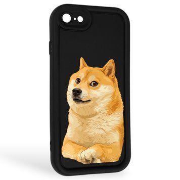 Чохол силіконовий Soft Touch з 3D принтом мему сібу для Apple iPhone 8 чорний (Повний захист камери) 0048327 фото