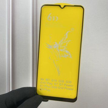 Защитное стекло для телефона Motorola Moto E7 Power противоударное полноэкранное на моторола е7 павер чёрное 0000699 фото