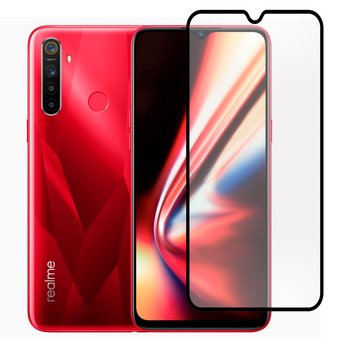 Защитное стекло для телефона Realme 5s противоударное полноэкранное на реалми 5с черное 0038626 фото