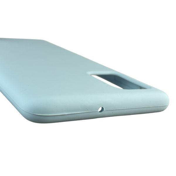 Чехол для Samsung Galaxy A71 (SM-A715F) силиконовый с микрофиброй нескользящий на самсунг а71 голубой 0032106 фото