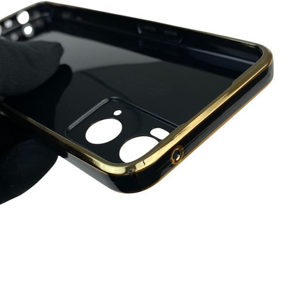 Чехол для OPPO A96 4G с кольцом MagSafe с золотой окантовкой на оппо а96 черный gs1 0022230 фото