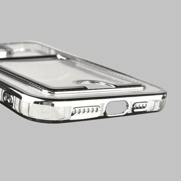 Чохол для Apple iPhone 13 Pro Max зі срібною окантовкою з кишенькою для карток на айфон 13 про макс срібний 0013007 фото