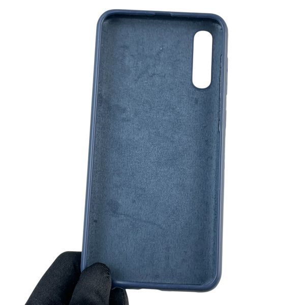 Чехол для Samsung Galaxy A50 (SM-A505F) силиконовый с микрофиброй нескользящий на самсунг а50 темно-синий 0031975 фото