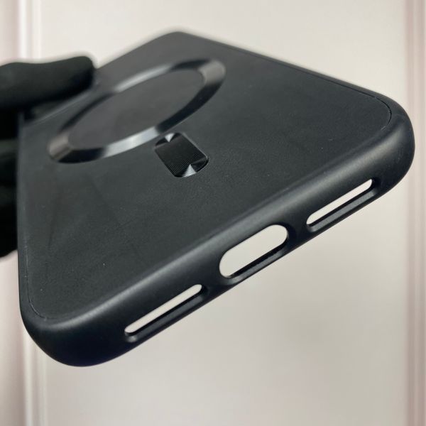 Чохол для Apple iPhone 11 шкіряний з MagSafe з мікрофіброю на айфон 11 чорний 0000245 фото