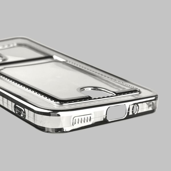 Чехол для Samsung Galaxy A16 (SM-A165) с серебряной окантовкой с карманом для карт на самсунг а16 серебряный 0013067 фото