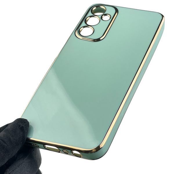 Чохол для Samsung Galaxy A05S (SM-A057) жіночий із золотою окантовкою із захистом камери на самсунг а05с м'ятний 0012197 фото