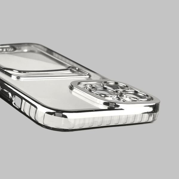 Чохол для Apple iPhone 13 Pro Max зі срібною окантовкою з кишенькою для карток на айфон 13 про макс срібний 0013007 фото