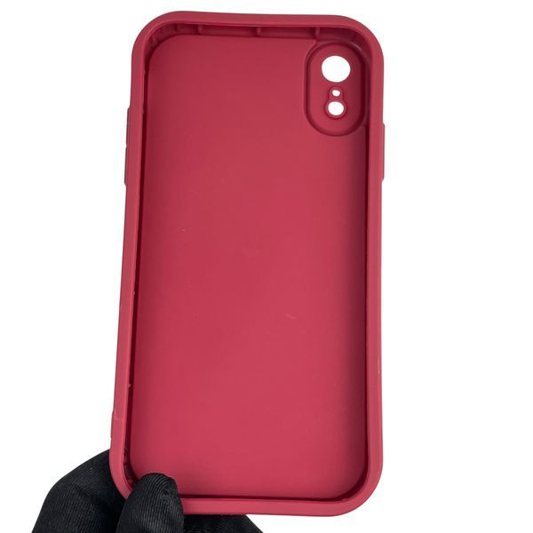 Чохол силіконовий оригінальний Soft Touch з 3D принтом злого кота для Apple iPhone Xr бордовий (Повний захист камери) 0046211 фото