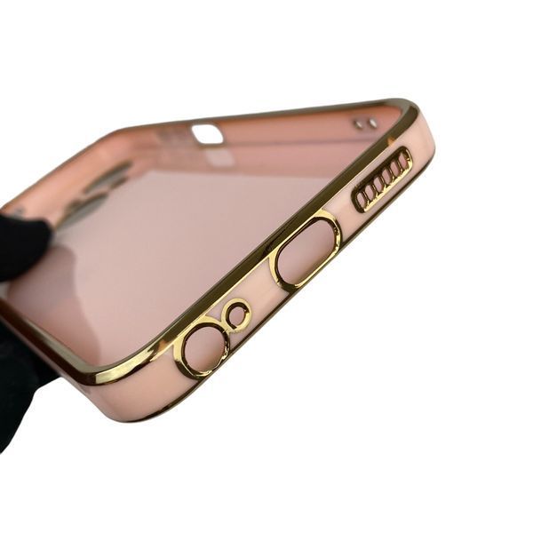 Чехол для Tecno Spark Go 2025 KL4 с защитой камеры с золотой окантовкой на техно спарк го 2025 пудровый gs1 0020244 фото