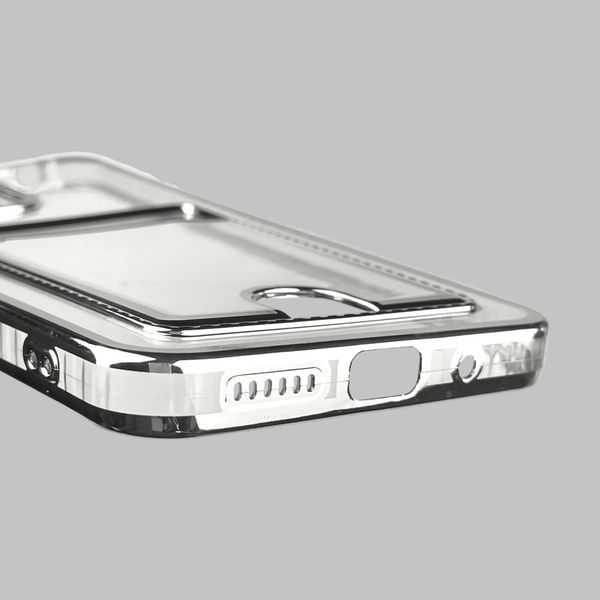 Чохол для Xiaomi Redmi 12 4G зі срібною окантовкою з кишенькою для карток на сяомі редмі 12 срібний 0013121 фото
