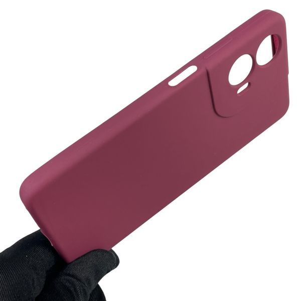 Чохол для Motorola Moto G24 (PB1E0003RS) силіконовий з мікрофіброю нековзний на моторола г24 бордовий 0031773 фото