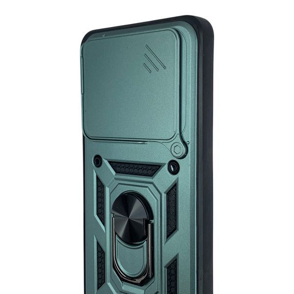 Чохол протиударний для Xiaomi Poco F6 Pro з магнітною пластиною зі шторкою на камері зелений 0050814 фото