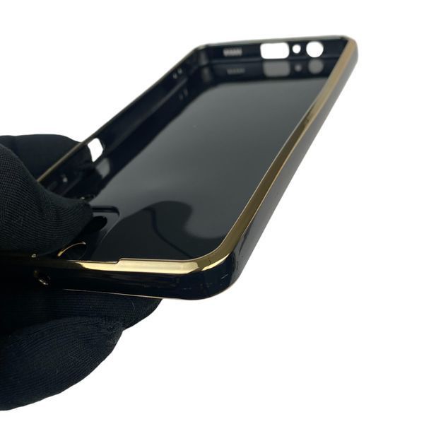 Чохол для Samsung Galaxy A12 (SM-A127F) з кільцем MagSafe із золотою окантовкою на самсунг а12 чорний gs1 0021448 фото