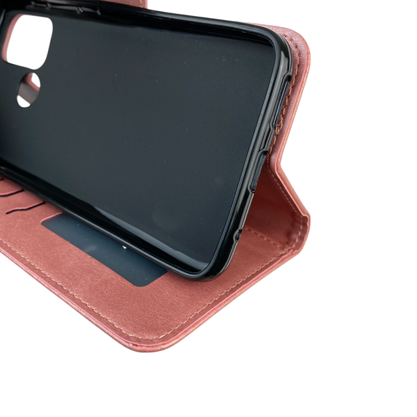 Чехол-книжка для телефона Motorola Moto G60 кожанная с магнитной застежкой на моторола г60 розовая 0025239 фото