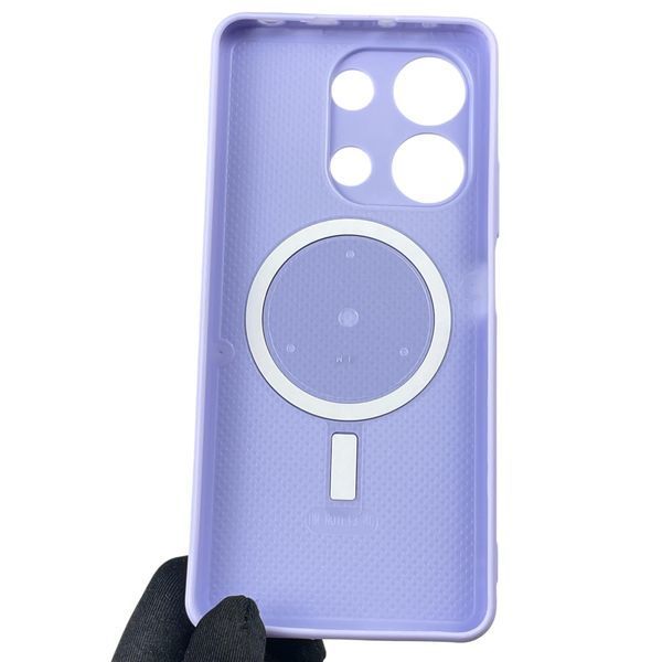 Чохол для Xiaomi Redmi Note 13 4G з 3д ефектом з магнітом магсейф блискучий на сяомі редмі нот 13 4г бузковий 0012029 фото