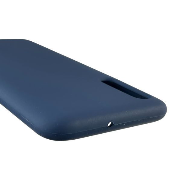 Чехол для Samsung Galaxy A50 (SM-A505F) силиконовый с микрофиброй нескользящий на самсунг а50 темно-синий 0031975 фото