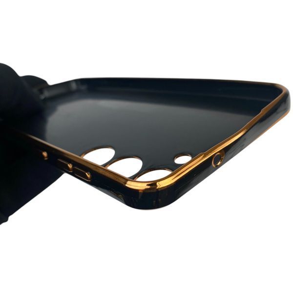 Чехол для Samsung Galaxy S23 Plus SM-S916B с кольцом MagSafe с золотой окантовкой на самсунг с23 + черный gs1 0022448 фото