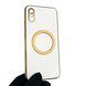 Чехол для Xiaomi Redmi 9A с кольцом MagSafe с золотой окантовкой на редми 9а белый gs1 0022576 фото 1