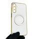 Чехол для Samsung Galaxy A24 SM-A245F с кольцом MagSafe с золотой окантовкой на самсунг а24 белый gs1 0021478 фото 1