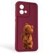 Чохол силіконовий Soft Touch з 3D принтом кумедний тед ведмідик для Motorola Moto G84 (PAYM0011RS) бордовий (Повний захист камери) 0049138 фото 1