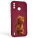Чохол силіконовий Soft Touch з 3D принтом кумедний тед ведмідик для Tecno Spark 6 Go (KE5) бордовий (Повний захист камери) 0049413 фото 1