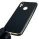 Чехол для Xiaomi Redmi Note 7 глянцевый с золотой окантовкой с защитой камеры на сяоми редми нот 7 чёрный 0008343 фото 3