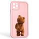 Чехол силиконовый оригинальный Soft Touch с 3D принтом смешного теда мишки для Apple iPhone 11 Pro Max розовый (Полная защита камеры) 0048382 фото 1
