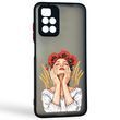 Чехол для телефона Xiaomi Redmi 10 5G с 3D принтом девушка маки колоски с высокими бортами черный