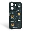 Чехол для Xiaomi Poco C65 черный с 3D фигурками (кофе, софт-тач) 0062421 фото