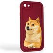 Чохол силіконовий Soft Touch з 3D принтом мему сібу для Apple iPhone SE 2020 бордовий (Повний захист камери)