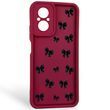 Чехол силиконовый Soft Touch с 3D принтом Бантики для Realme C67 4G бордовый (Полная защита камеры)