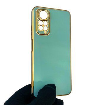 Чохол для Xiaomi Redmi Note 11 4G глянцевий із захистом камери із золотою окантовкою на сяомі редмі нот 11 4г бірюзовий gs1 0019974 фото