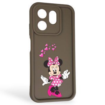 Чехол силиконовый Soft Touch с 3D принтом волшебной минни маус для Infinix Smart 9 коричневый (Полная защита камеры) 0050225 фото