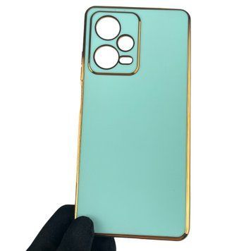 Чехол для Xiaomi Redmi Note 12 Pro 5G с золотой окантовкой защитой камеры сяоми редми нот 12 про 5г бирюзовый 0000046 фото