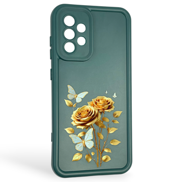 Чехол силиконовый Soft Touch с 3D принтом женским для Samsung Galaxy A52s (SM-A528F) темно-зеленый (Полная защита камеры) 0042792 фото