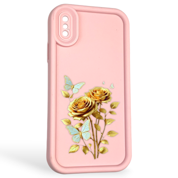 Чохол силіконовий Soft Touch з 3D принтом жіночим для Apple iPhone X рожевий (Повний захист камери) 0042466 фото