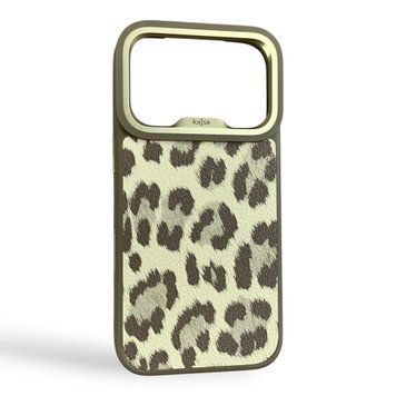Чехол Kajsa Glamorous Leopard для iPhone 18 Pro бежевый Desert (MagSafe, металлическое кольцо камеры, премиум) 0062108 фото