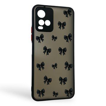 Чехол для телефона Vivo Y21 с 3D принтом бантиков с высокими бортами на виво у21 черный 0033579 фото