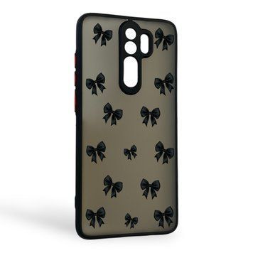 Чехол для телефона Xiaomi Redmi Note 8 Pro с 3D принтом бантиков с высокими бортами на сяоми редми нот 8 про черный 0033630 фото