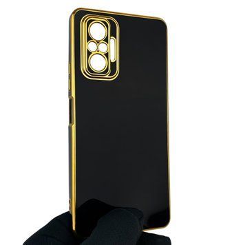 Чехол для Xiaomi Redmi Note 10 Pro 4G с защитой камеры с золотой окантовкой на сяоми редми нот 10 про черный gs1 0019972 фото